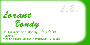 lorant bondy business card